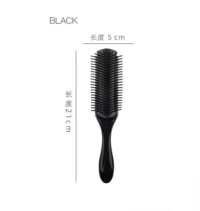 9-Rows Detangling Hair Brush Denman Detangler Hairbrush Scalp Massager Straight Curly Wet Hair Comb
