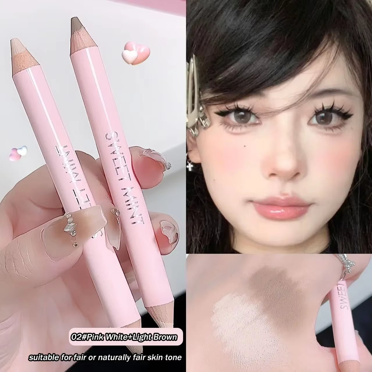 Natural 3D Contouring Pen Face Brightening Corrector Nose Shadow Sculpting Face Silkworm Highlighter Shading Stick Korean Makeup