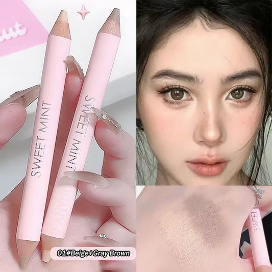 Natural 3D Contouring Pen Face Brightening Corrector Nose Shadow Sculpting Face Silkworm Highlighter Shading Stick Korean Makeup