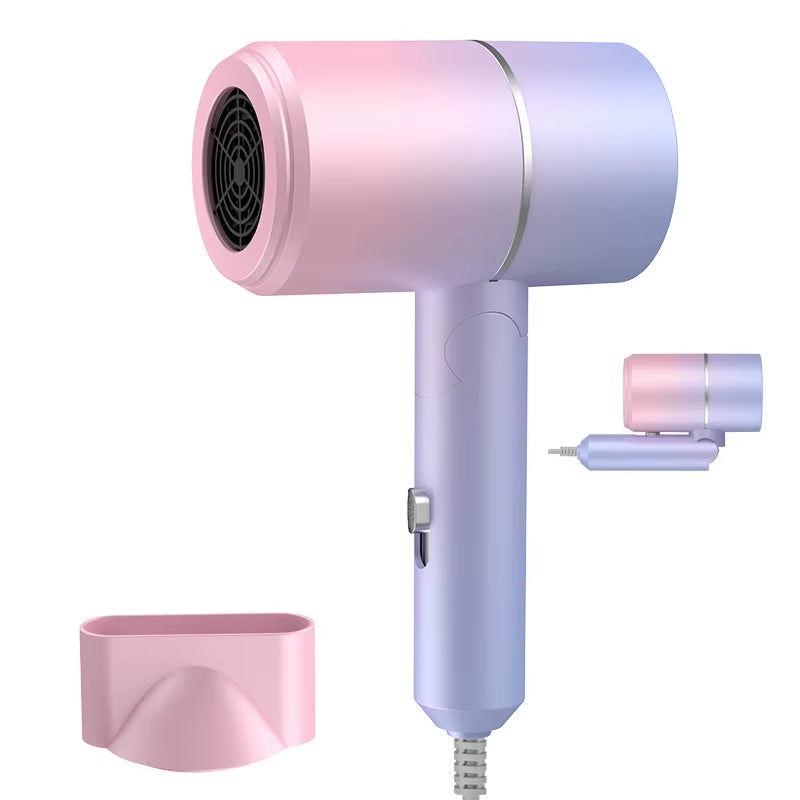 Portable Anion Hair Dryer Quick Dry with Diffuser Blue Light Hair Care Professional Foldable Home Travel Hair Care Dryer 2025