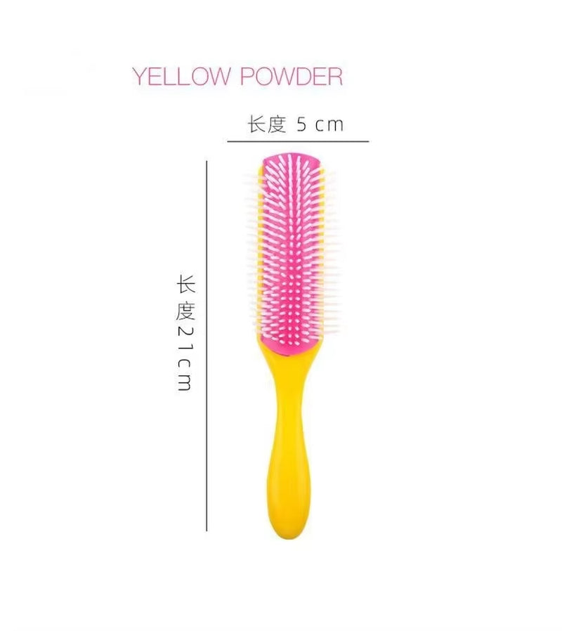 9-Rows Detangling Hair Brush Denman Detangler Hairbrush Scalp Massager Straight Curly Wet Hair Comb