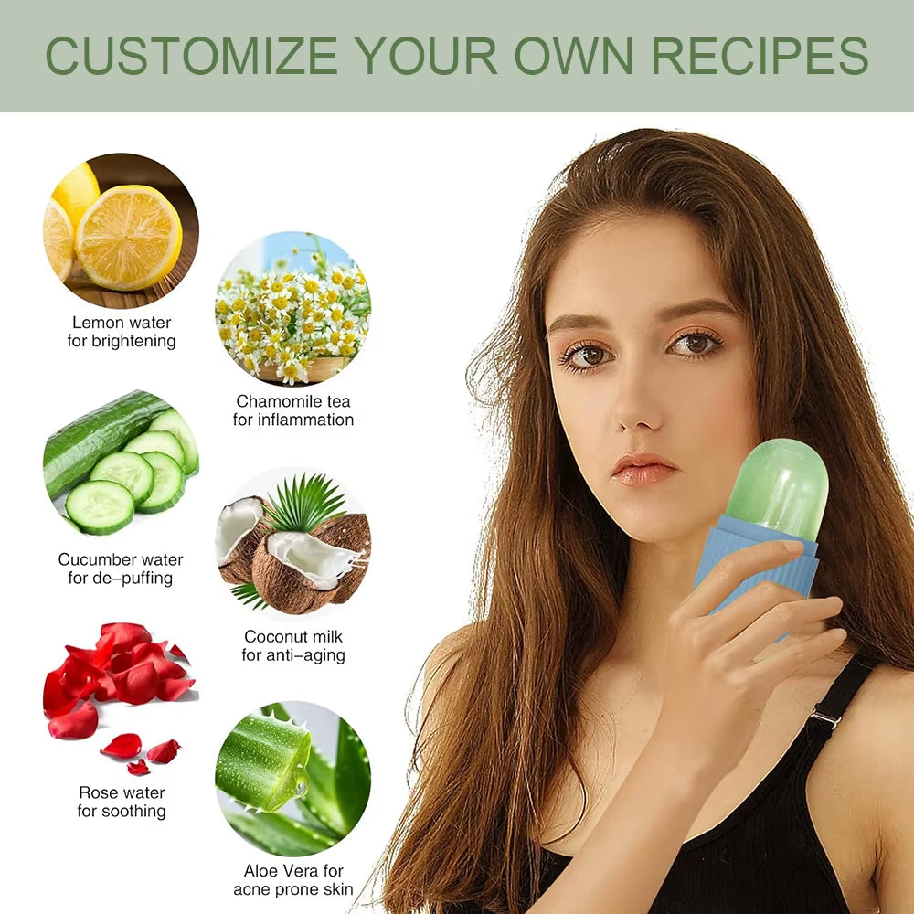 Ice Facial Roller Skin Care Beauty Lifting Contouring Tools Ice Cube Trays Ice Globe Balls Face Massager Skin Care Tool