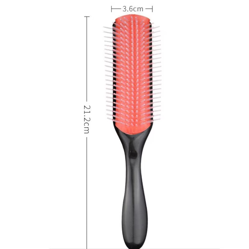 9-Rows Detangling Hair Brush Denman Detangler Hairbrush Scalp Massager Straight Curly Wet Hair Comb