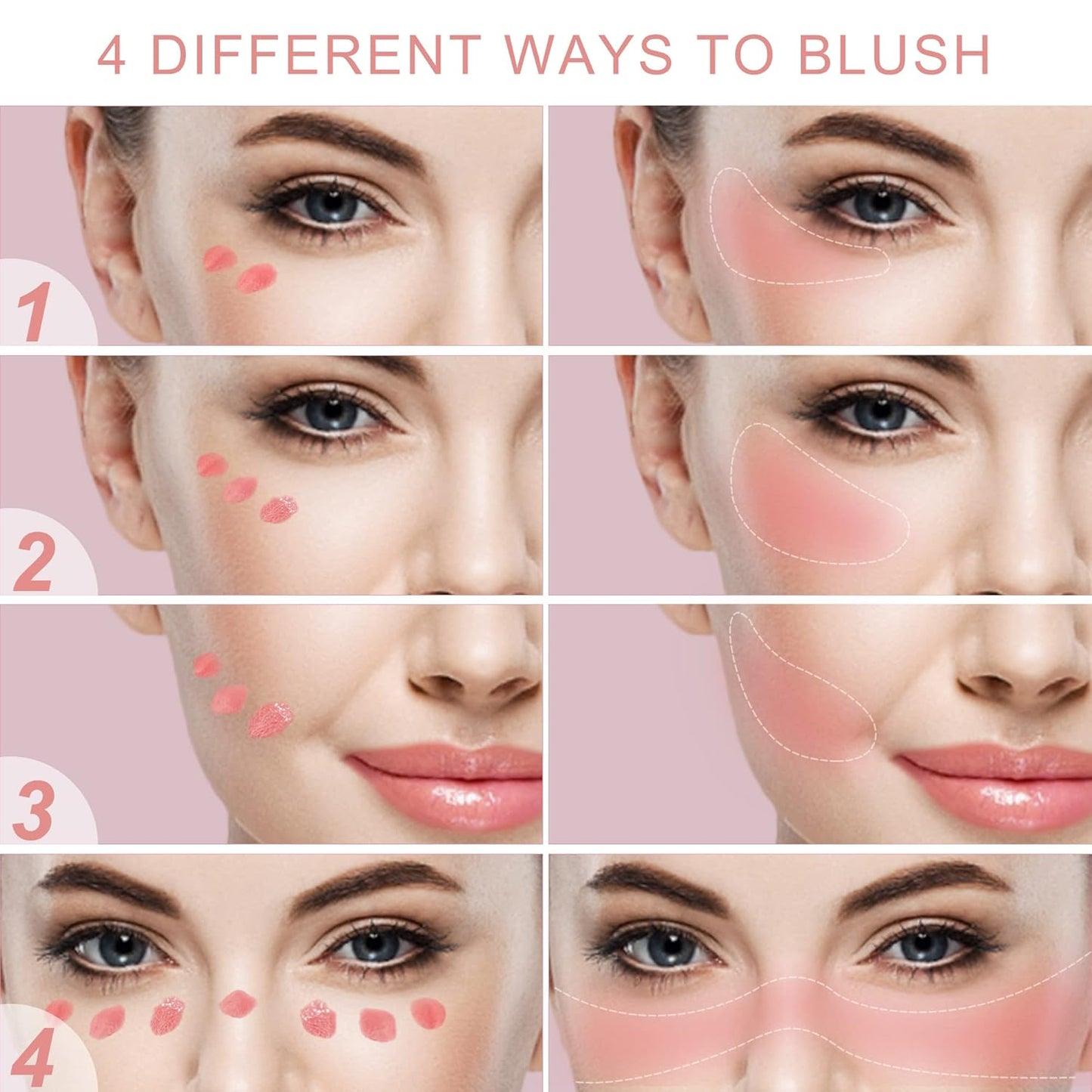 Liquid Blush Makeup,Soft Cream Blush for Cheeks, High-Pigmented, Long-Wearing, Waterproof, Natural Glossy, Skin Tint Blush Stick Face Makeup for Women and Girls(Float On)